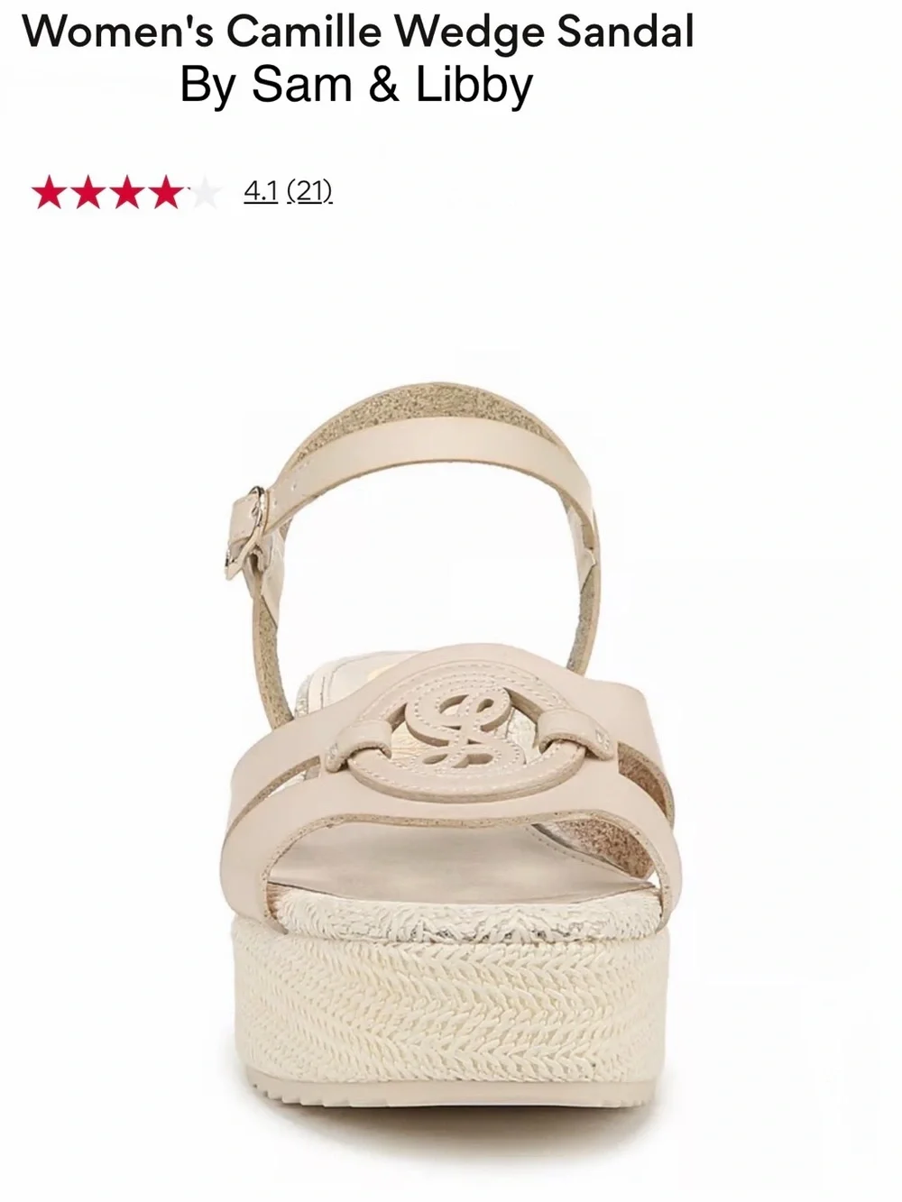 *new* Sam & Libby Beige Platform Espadrille Wedge Sandals